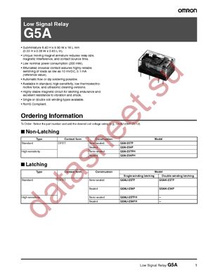 G5CA-1A4-DC12 datasheet  